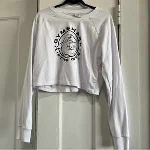 Gymshark White Crop Legacy Crewneck Size XXL